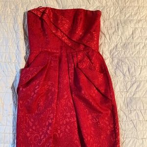 MaxandCleo Red Cocktail Dress Mini Formal Strapless size 0